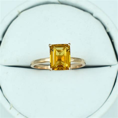Citrine Ring Natural Citrine Gemstone Ring Citrine Jewelry Etsy
