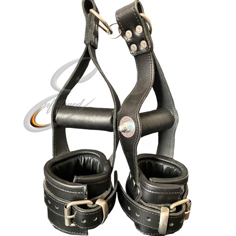 Enfettered Leather Suspension Wrist Restraints With Bar Enfettered