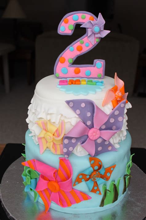 Pinwheel Ruffle Cake For A Special Two Year Old Girl - CakeCentral.com