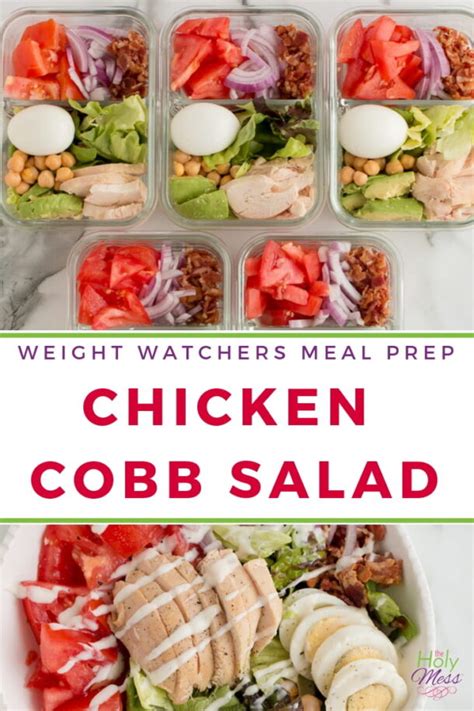 Weight Watchers Meal Prep Recipe Chicken Cobb Salad The Holy Mess
