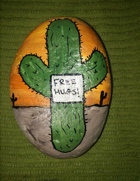 I decided to paint a welcome to nightvale rock. 30 Best Cactus Painted Rocks Ideas