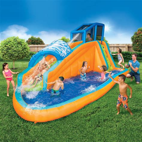 This backyard game for kids and adults combines foursquare and volleyball. Banzai Surf Rider Aqua Park (Inflatable Water Slide ...