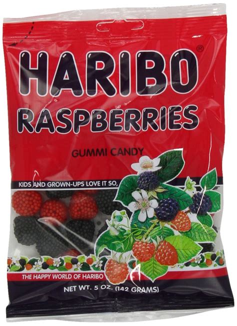 Haribo Gummies Raspberries, 5 oz Each, 12 Total