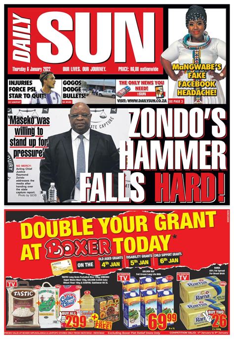 Daily Sun January 06 2022 Newspaper Get Your Digital Subscription