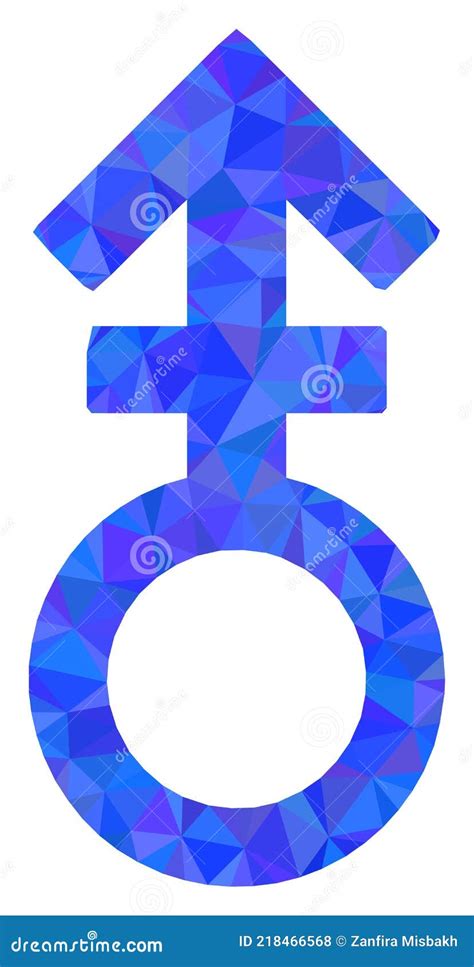 Third Gender Symbol Polygonal Lowpoly Flat Icon Stock Vector