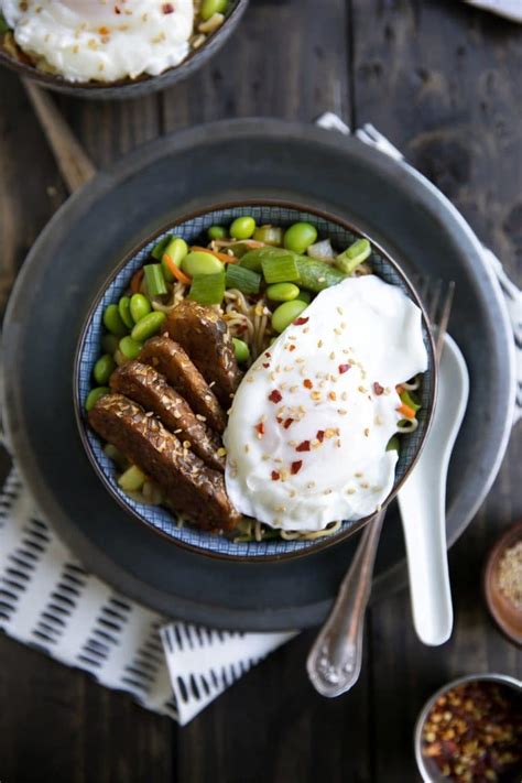 Rice noodles are simply delicious and healthy too. Veggie Ramen Noodle Stir Fry with Tempeh and Poached Egg ...