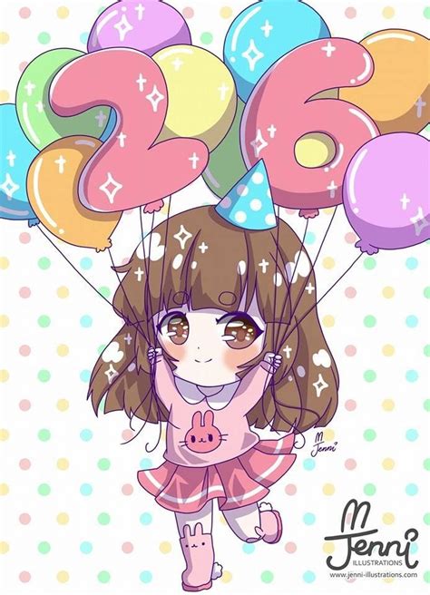 Pin by Panha Na on Jenni illustrations | Anime happy birthday, Happy