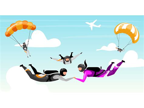 Skydiving Flat Vector Illustration By The Img Epicpxls