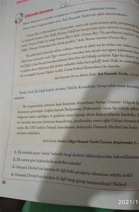 Sosyal Bilgiler Sayfa 38 Etkinlik Zamanı Cevapları 7sınıf Ekoyay Yayin