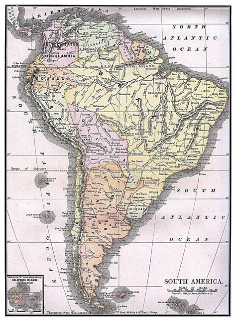Large Detailed Old Political Map Of South America South