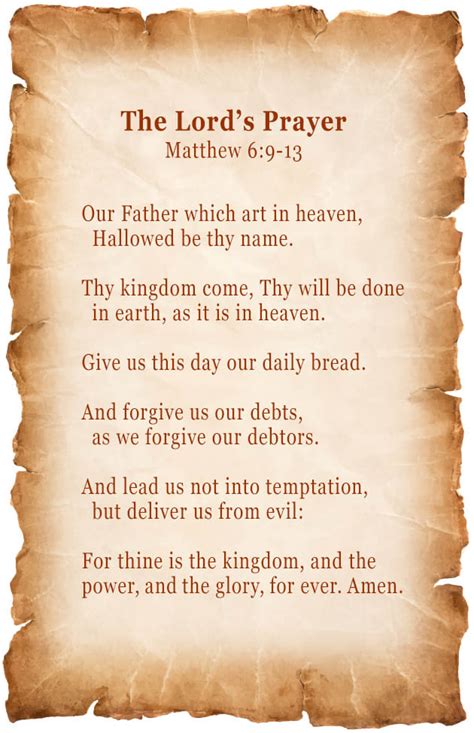 The Lords Prayer King James Version Printable