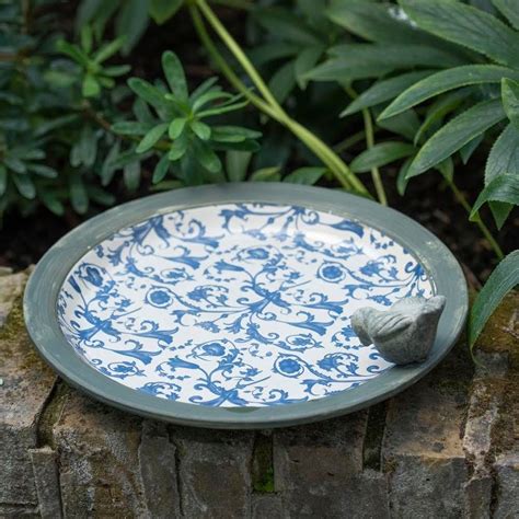 Buy Aged ceramic bird bath: Delivery by Crocus