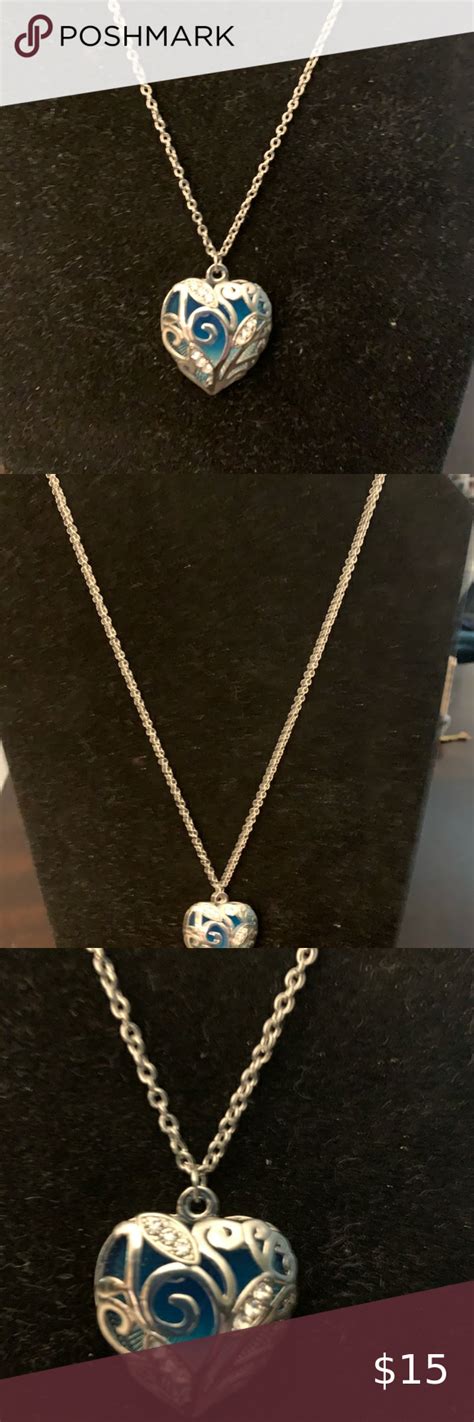 🔥🔥🔥nwt Beautiful Puffed Heart Sterl Dip Chain Puffed Heart Womens Jewelry Necklace Filigree