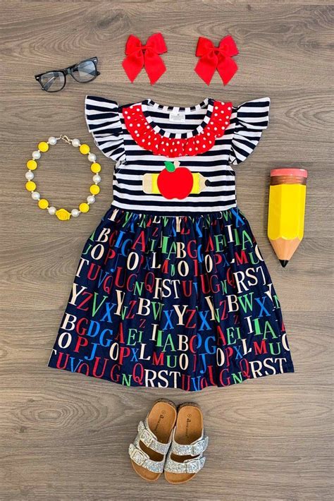 Schau dir unsere auswahl an alphabet dress an, um die tollsten einzigartigen oder spezialgefertigten handgemachten stücke aus unseren shops für kleider zu . Apple Pencil Alphabet Dress | Kids fall outfits, Kids ...