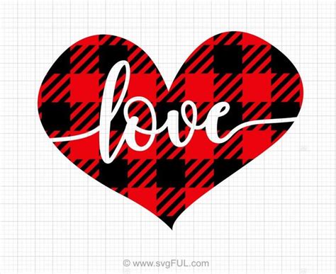 Download Buffalo Plaid Love Heart Svg Clip Art | Diy valentine's ...