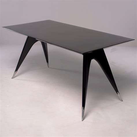 Industrial metal table legs exporters, suppliers & manufacturers in italy. Midcentury Italian Ebonized Dining Table with Tapered Legs ...