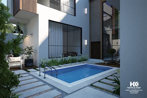 Modern Villa Exterior Design With Landscape On Behance