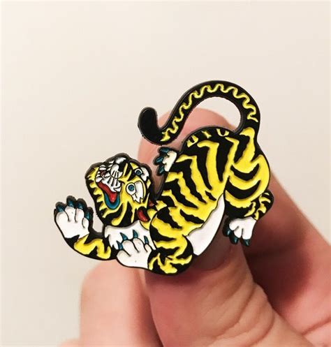 Image Of Tiger Pin Pin And Patches Enamel Pins Pin Collection