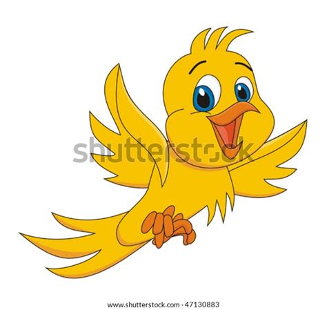 Yellow Bird Cartoon Vector Illustration Stock Vector Royalty Free