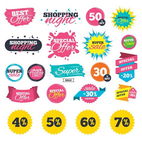 Sale Discount Icons Special Offer Price Signs Stock Vector