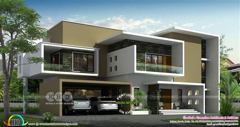 Unique Box Model Contemporary 5 Bhk House Architecture Kerala Home