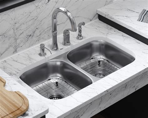 Ada3218a Slw Double Bowl Stainless Steel Ada Sink With White Sinklink