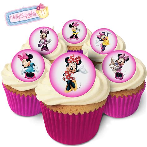 24 Fabulous Edible Wafer Cake Toppers Inpsired By Minnie Mouse Holly