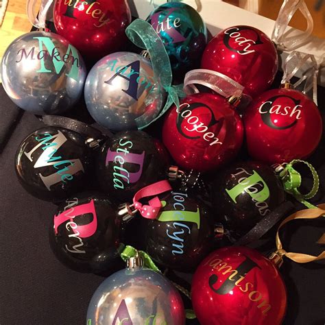 Personalized Christmas Ornament Ball Name And Initial Customizable