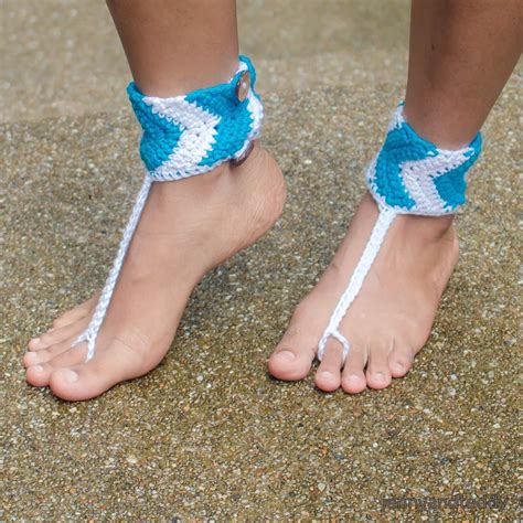Chevron Crochet Barefoot Sandal Free Pattern Jenny And Teddy