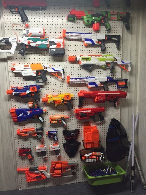 These many pictures of nerf gun storage wall control pegboard works fantastic as a nerf gun pegboard organizer and airsoft nerf blaster gun rack. Pin on aidens Nerf gun storage ideas