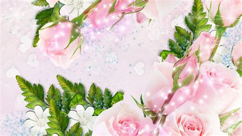 Glitter Roses Hd Desktop Wallpaper Widescreen High Definition