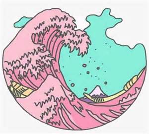 Aesthetic Clipart Tumblr Cartoon Great Wave Off Kanagawa Aesthetic
