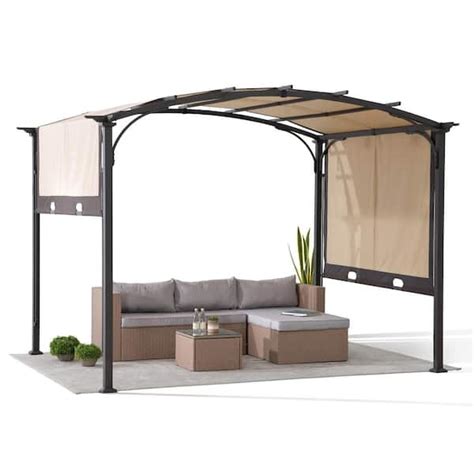 Sunjoy 95 Ft X 11 Ft Outdoor Steel Arched Pergola With Adjustable