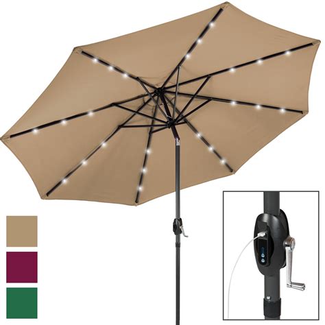 Bcp 10ft Solar Patio Umbrella W Usb Charger Portable Power Bank Ebay