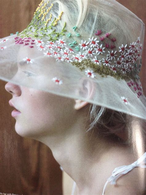 Tulle Hat With Flower Embroidery By Sugri Headpiece Accessories Diy