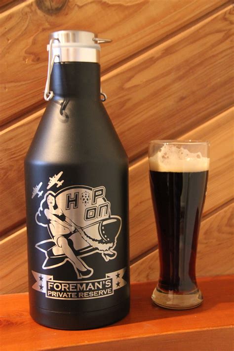 Custom Beer Growler Your Logo Graphic Text Engraved On Etsy Ts