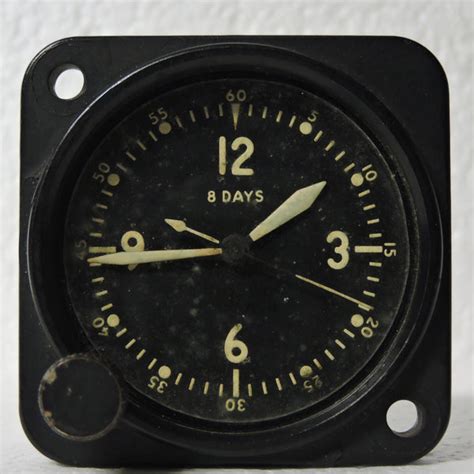 Aircraft Clock 8 Day Type A 11 Pn 21ae For Parts Or Repair Aeroantique