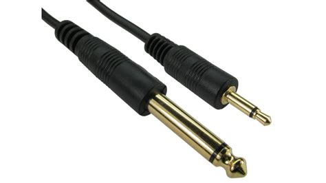 Rs Pro Male 635mm Mono Jack To Male 35mm Mono Jack Aux Cable Black