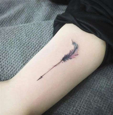 Quality tattoo design // 3 arrow with feather tattoo designs digital download in high resolution. Arrow with colored feathers | Feather tattoos, Feather ...