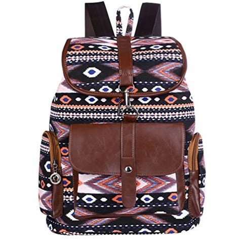 Vbiger Women Canvas Backpack Drawstring School Backpacks Casual Outdoor