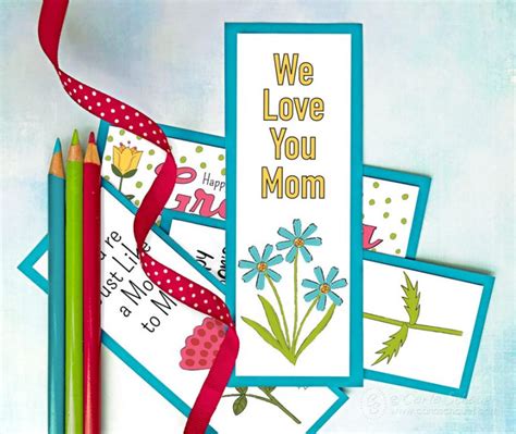 Mothers Day Bookmark To Color Carla Schauer Designs