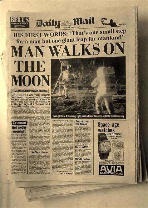 Man Walks On The Moon Historical Newspaper Historical News Old
