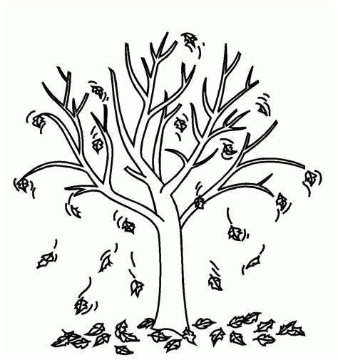 It is my giraffe and mouse coloring picture. Bare Fall Tree Coloring Page - Coloring Home