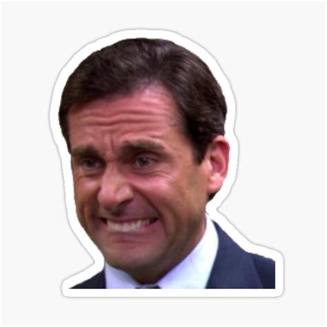 Michael Scott Funny Face Sticker For Sale By Annaleearts Redbubble