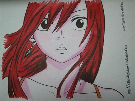 Fairy Tail Erza Scarlet Lineart Color By Fallenexceed On Deviantart