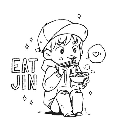 A collection of the top 61 bts chibi wallpapers and backgrounds available for download for free. Chibi Jin Eating Noodle Coloring Page - Free Printable ...