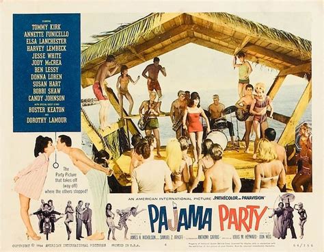 lobby card for the aip film pajama party 1964 starring annette funicello and tommy kirk