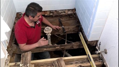 It is recommended to install floor finishes across the. How to repair a bathroom floor structure - YouTube