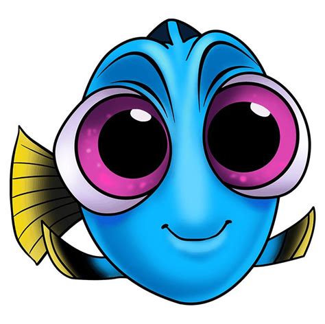 How To Draw Baby Dory From Finding Dory Really Easy Drawing Tutorial
