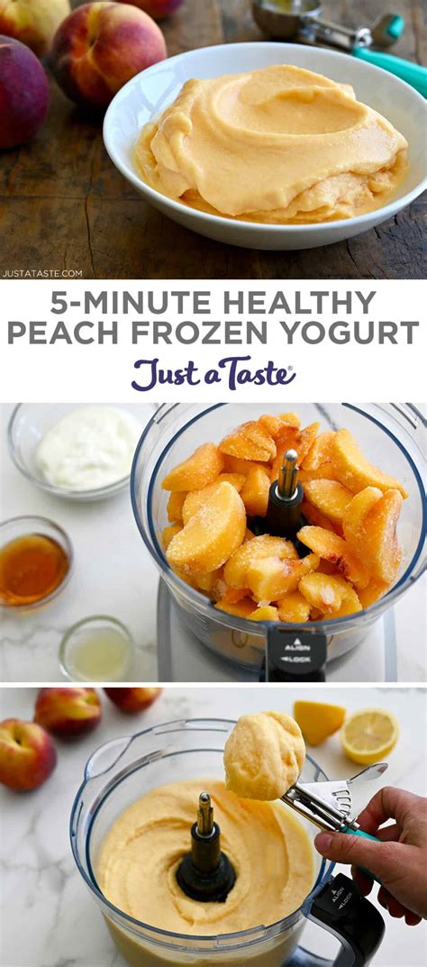 5 Minute Healthy Peach Frozen Yogurt Just A Taste